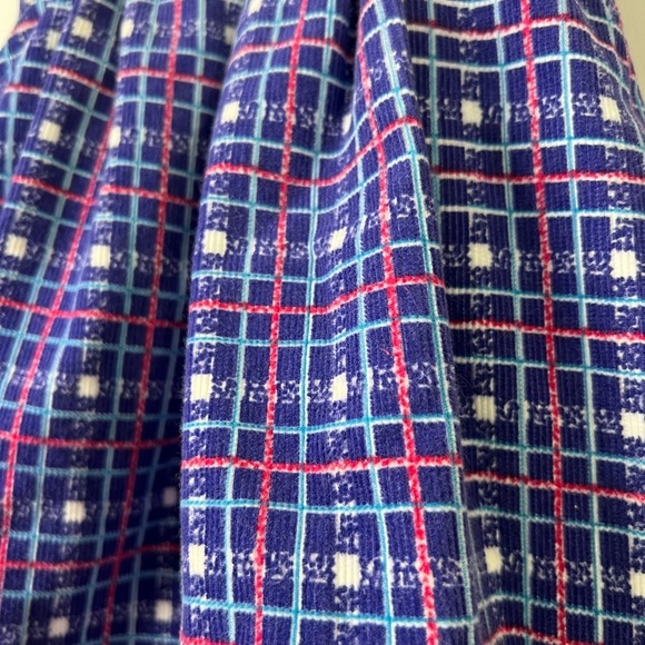 Vintage Izod Lacoste Skirtall Dress Overalls Blue Purple Plaid Rare - Picture 3 of 6